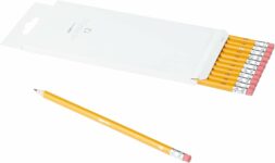 Amazon Basics Lápices HB de grafito con recubrimiento de madera, preafilados, sin manchas, punta de goma de borrar, escuela, niños, paquete de 12