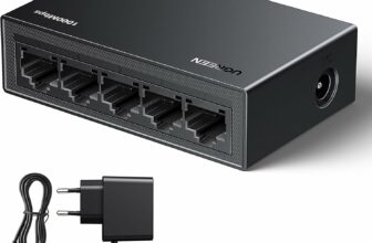 UGREEN Switch Ethernet 5 Puertos Conmutador de Red LAN Splitter Gigabit Velocidad de 10/100/1000 Mbps