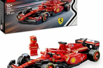 LEGO Speed Champions Ferrari SF-24 F1 Race Car Toy - Formula 1 Red Vehicle Model and Pilot Minifigure to Collect - Gift for 10+ Year Old Boys and Girls 77242