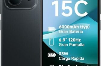 XIAOMI Redmi 15C - 4+256GB Smartphone, Dual Camera with 50MP AI, 6.9" 120Hz Immersive Display, Powerful Octacore Processor, 33W Fast Charge, Charger Not Included, Black (ES Version)