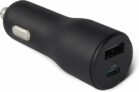 Cargador de coche Amazon Basics de carga rápida, doble puerto, 1 USB-C + 1 USB-A, 32 W, negroC
