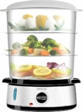 Cecotec Vaporera eléctrica Vapovita 3000 Inox, 3 recipientes Independientes, Cuenco para Preparar arroz, Soportes para cocer Huevos