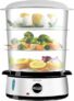 Cecotec Vaporera eléctrica Vapovita 3000 Inox, 3 recipientes Independientes, Cuenco para Preparar arroz, Soportes para cocer Huevos